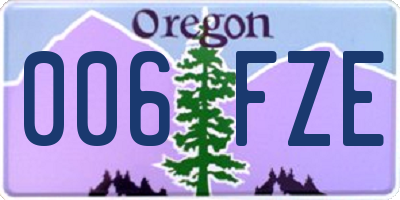 OR license plate 006FZE