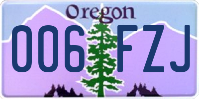 OR license plate 006FZJ