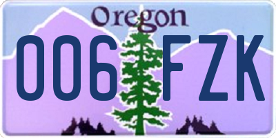 OR license plate 006FZK