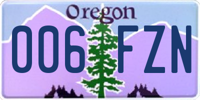 OR license plate 006FZN