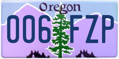 OR license plate 006FZP