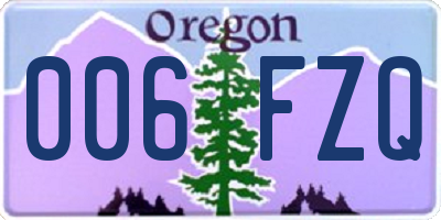 OR license plate 006FZQ