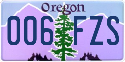 OR license plate 006FZS