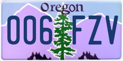 OR license plate 006FZV