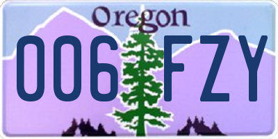 OR license plate 006FZY