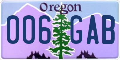 OR license plate 006GAB