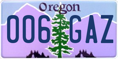 OR license plate 006GAZ