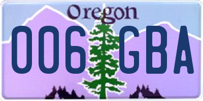 OR license plate 006GBA