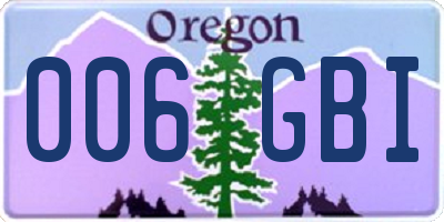 OR license plate 006GBI