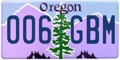 OR license plate 006GBM