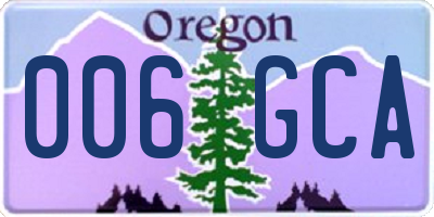 OR license plate 006GCA