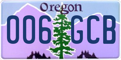 OR license plate 006GCB