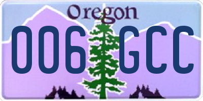 OR license plate 006GCC