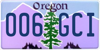 OR license plate 006GCI