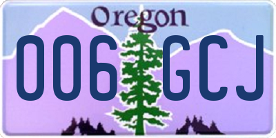 OR license plate 006GCJ