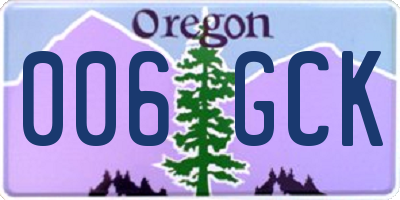 OR license plate 006GCK