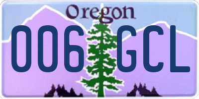 OR license plate 006GCL