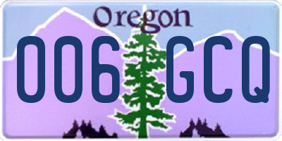 OR license plate 006GCQ