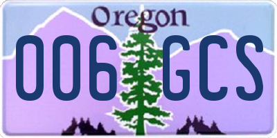 OR license plate 006GCS