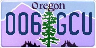 OR license plate 006GCU