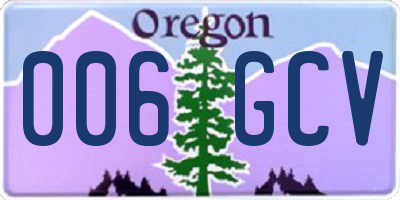 OR license plate 006GCV