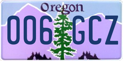 OR license plate 006GCZ