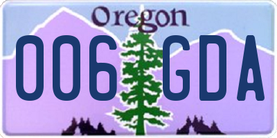 OR license plate 006GDA
