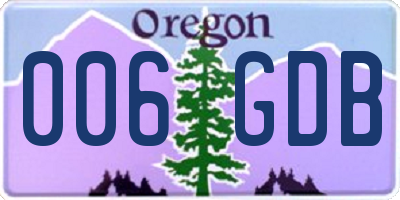 OR license plate 006GDB