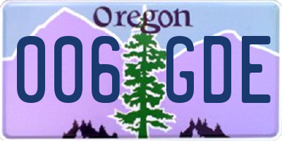 OR license plate 006GDE