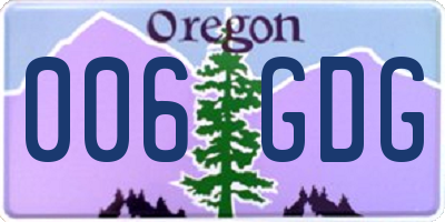 OR license plate 006GDG