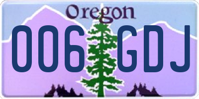 OR license plate 006GDJ