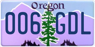 OR license plate 006GDL
