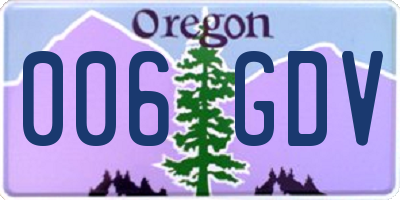 OR license plate 006GDV