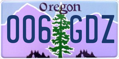 OR license plate 006GDZ