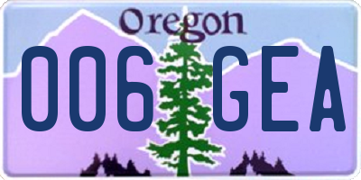 OR license plate 006GEA