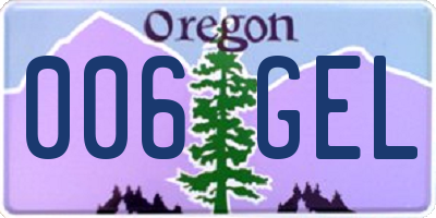 OR license plate 006GEL