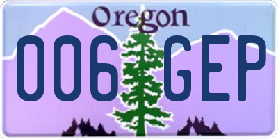 OR license plate 006GEP