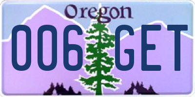 OR license plate 006GET