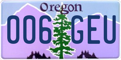 OR license plate 006GEU