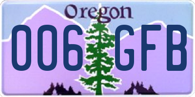 OR license plate 006GFB