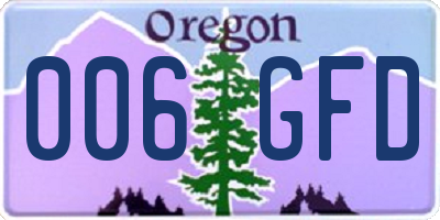 OR license plate 006GFD