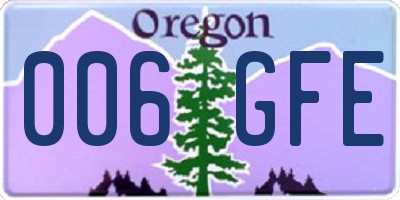 OR license plate 006GFE