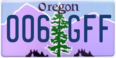 OR license plate 006GFF