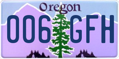 OR license plate 006GFH