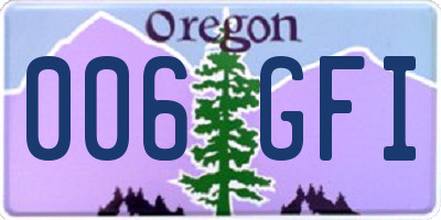 OR license plate 006GFI