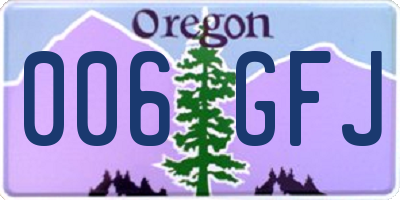 OR license plate 006GFJ
