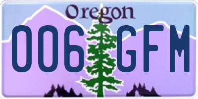 OR license plate 006GFM