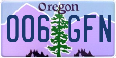 OR license plate 006GFN