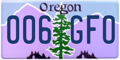 OR license plate 006GFO