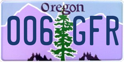 OR license plate 006GFR